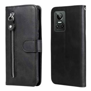 For OPPO Realme GT Neo3 Calf Texture Zipper Leather Phone Case(Black)