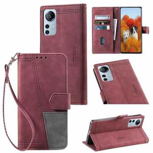 For Xiaomi 12 Lite Splicing Leather Phone Case(Red)