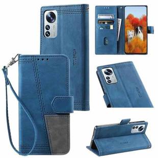 For Xiaomi 12 Pro / 12S Pro Splicing Leather Phone Case(Blue)