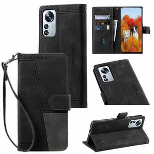 For Xiaomi 12 Pro / 12S Pro Splicing Leather Phone Case(Black)