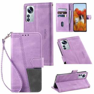 For Xiaomi 12 Pro / 12S Pro Splicing Leather Phone Case(Purple)