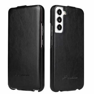 For Samsung Galaxy S22 5G Fierre Shann 64 Texture Vertical Flip PU Leather Phone Case(Black)