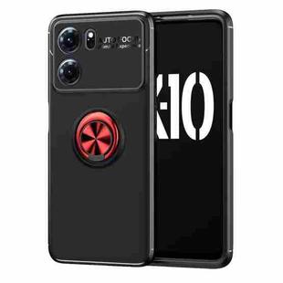 For OPPO K10 Metal Ring Holder TPU Phone Case(Black+Red)