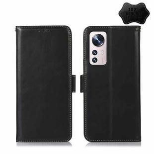 For Xiaomi 12 Lite Crazy Horse Top Layer Cowhide Leather Phone Case(Black)