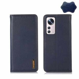 For Xiaomi 12 Lite KHAZNEH Nappa Top Layer Cowhide Leather Phone Case(Blue)