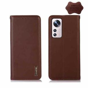 For Xiaomi 12 Lite KHAZNEH Nappa Top Layer Cowhide Leather Phone Case(Brown)