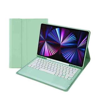C12B Detachable Pen Slot Bluetooth Keyboard Leather Tablet Case For iPad Pro 12.9 inch 2021/2020/2018(Mint Green)