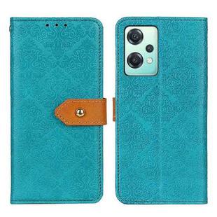 For OnePlus CE 2 Lite 5G European Floral Embossed Flip Leather Phone Case(Blue)