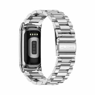 For Fitbit Charge5 Mijobs Stainless Steel Metal Watch Band(Silver)