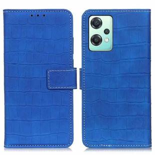 For OnePlus CE 2 Lite 5G Magnetic Crocodile Texture Horizontal Flip Leather Phone Case(Blue)