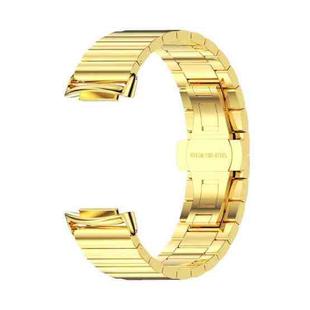 For Fitbit Charge5 Mijobs Bamboo Stainless Steel Metal Watch Band(Gold)