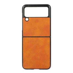 For Samsung Galaxy Z Flip3 5G Two-color Calf Texture PU Phone Case(Brown)