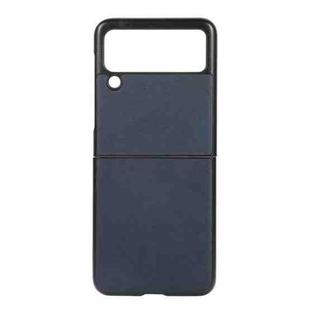 For Samsung Galaxy Z Flip3 5G Two-color Calf Texture PU Phone Case(Blue)