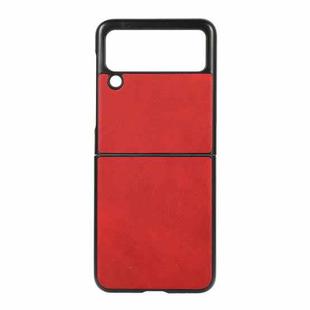 For Samsung Galaxy Z Flip3 5G Two-color Calf Texture PU Phone Case(Red)