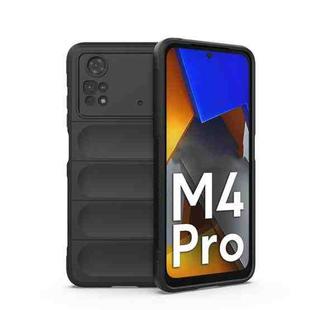 For Xiaomi Poco M4 Pro 4G Magic Shield TPU + Flannel Phone Case(Black)