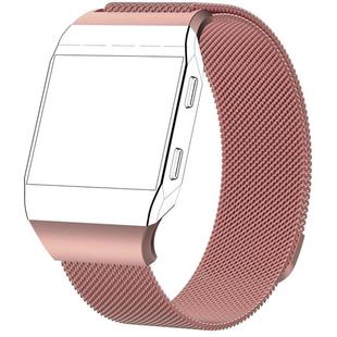 For FITBIT Ionic Milanese Watch Band, Large Size : 24X2.2cm(Rose Pink)