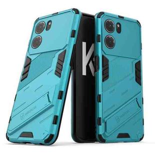 For OPPO K10 5G China Punk Armor 2 in 1 PC + TPU Shockproof Phone Case with Invisible Holder(Blue)