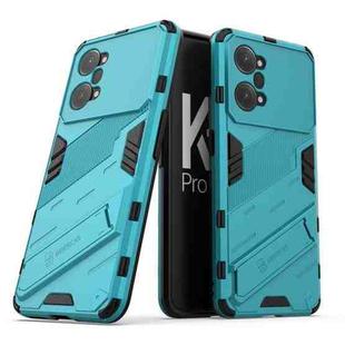 For OPPO K10 Pro 5G China Punk Armor 2 in 1 PC + TPU Shockproof Phone Case with Invisible Holder(Blue)