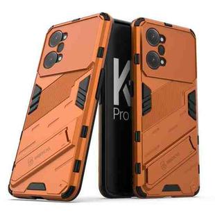 For OPPO K10 Pro 5G China Punk Armor 2 in 1 PC + TPU Shockproof Phone Case with Invisible Holder(Orange)