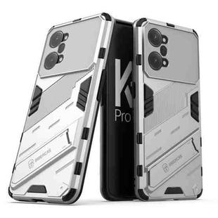 For OPPO K10 Pro 5G China Punk Armor 2 in 1 PC + TPU Shockproof Phone Case with Invisible Holder(White)