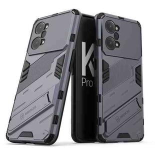 For OPPO K10 Pro 5G China Punk Armor 2 in 1 PC + TPU Shockproof Phone Case with Invisible Holder(Grey)