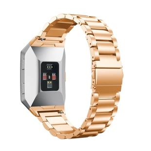 For FITBIT Ionic Stainless Steel Watch Band(Rose Gold)