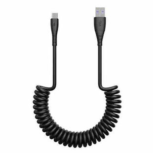 3A Type-C / USB-C Spring Charging Data Cable(Black)