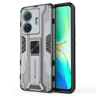 For vivo S15e Supersonic PC + TPU Shock-proof Protective Phone Case with Holder(Grey)