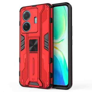 For vivo S15e Supersonic PC + TPU Shock-proof Protective Phone Case with Holder(Red)