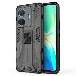 For vivo S15e Supersonic PC + TPU Shock-proof Protective Phone Case with Holder(Black)