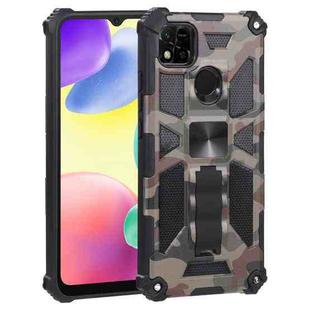 For Xiaomi Redmi 10A Camouflage Armor TPU + PC Magnetic Holder Phone Case(Army Green)