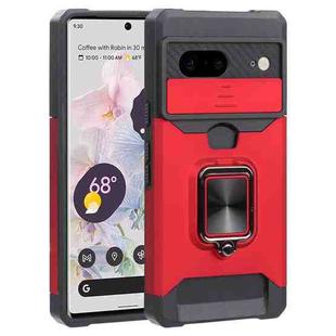 For Google Pixel 7 5G Sliding Camera Cover Design PC + TPU Phone Case(Red)