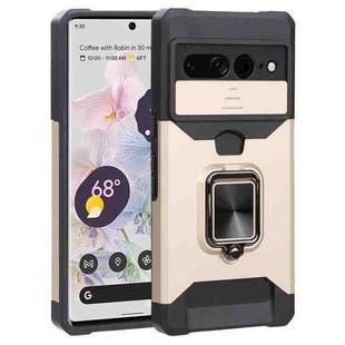 For Google Pixel 7 Pro 5G Sliding Camera Cover Design PC + TPU Phone Case(Gold)