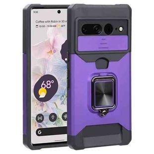 For Google Pixel 7 Pro 5G Sliding Camera Cover Design PC + TPU Phone Case(Purple)