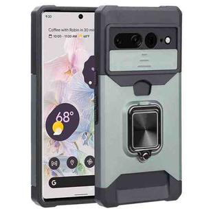 For Google Pixel 7 Pro 5G Sliding Camera Cover Design PC + TPU Phone Case(Dark Green)
