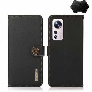 For Xiaomi 12 Lite KHAZNEH Custer Genuine Leather RFID Phone Case(Black)