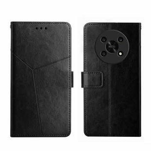 For Honor Magic4 Lite 5G Y Stitching Horizontal Flip Leather Phone Case(Black)