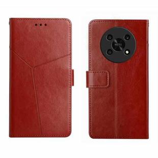 For Honor Magic4 Lite 5G Y Stitching Horizontal Flip Leather Phone Case(Brown)