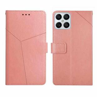 For Honor X8 Y Stitching Horizontal Flip Leather Phone Case(Rose Gold)