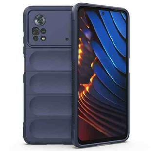 For Xiaomi Poco X4 Pro 5G Magic Shield TPU + Flannel Phone Case(Dark Blue)