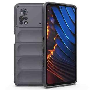 For Xiaomi Poco X4 Pro 5G Magic Shield TPU + Flannel Phone Case(Dark Grey)