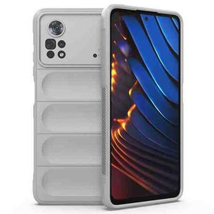 For Xiaomi Poco X4 Pro 5G Magic Shield TPU + Flannel Phone Case(Grey)