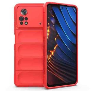 For Xiaomi Poco X4 Pro 5G Magic Shield TPU + Flannel Phone Case(Red)