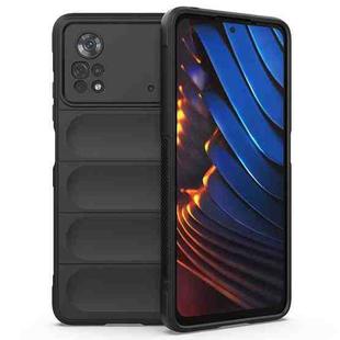 For Xiaomi Poco X4 Pro 5G Magic Shield TPU + Flannel Phone Case(Black)