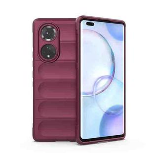 For Huawei Nova 9 Pro/Honor 50 Pro Magic Shield TPU + Flannel Phone Case(Wine Red)