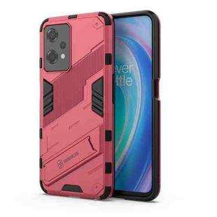 For OnePlus Nord CE 2 Lite 5G/Realme 9 Pro Punk Armor 2 in 1 Shockproof Phone Case with Invisible Holder(Light Red)