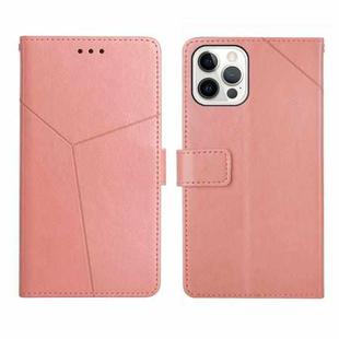 For iPhone 14 Pro Y Stitching Horizontal Flip Leather Phone Case (Rose Gold)