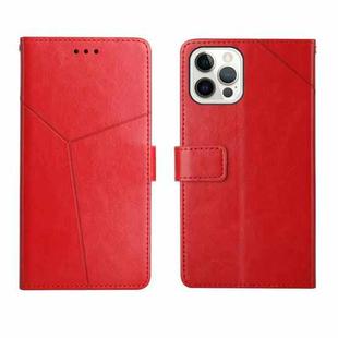 For iPhone 14 Pro Max Y Stitching Horizontal Flip Leather Phone Case (Red)