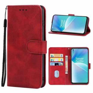 For OnePlus Nord 2T Leather Phone Case(Red)