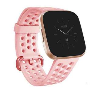 For FITBIT Versa 2 Breathable Silicone Watch Band, Size: Large(Light Powder)